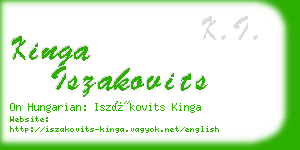 kinga iszakovits business card